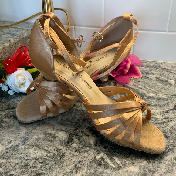 Shoes - Brand new never used ballroom rhythm shoes. A lovely criss cross satin straps.